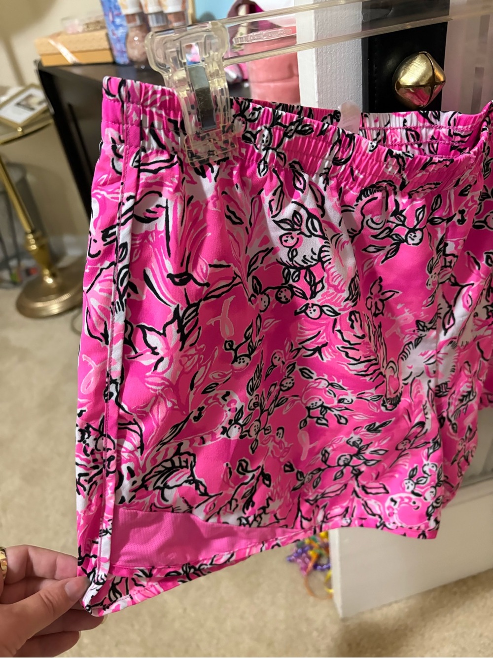 Lilly Pulitzer Luxletic Vibrant Pink Floral Active Shorts - Picture 3 of 5